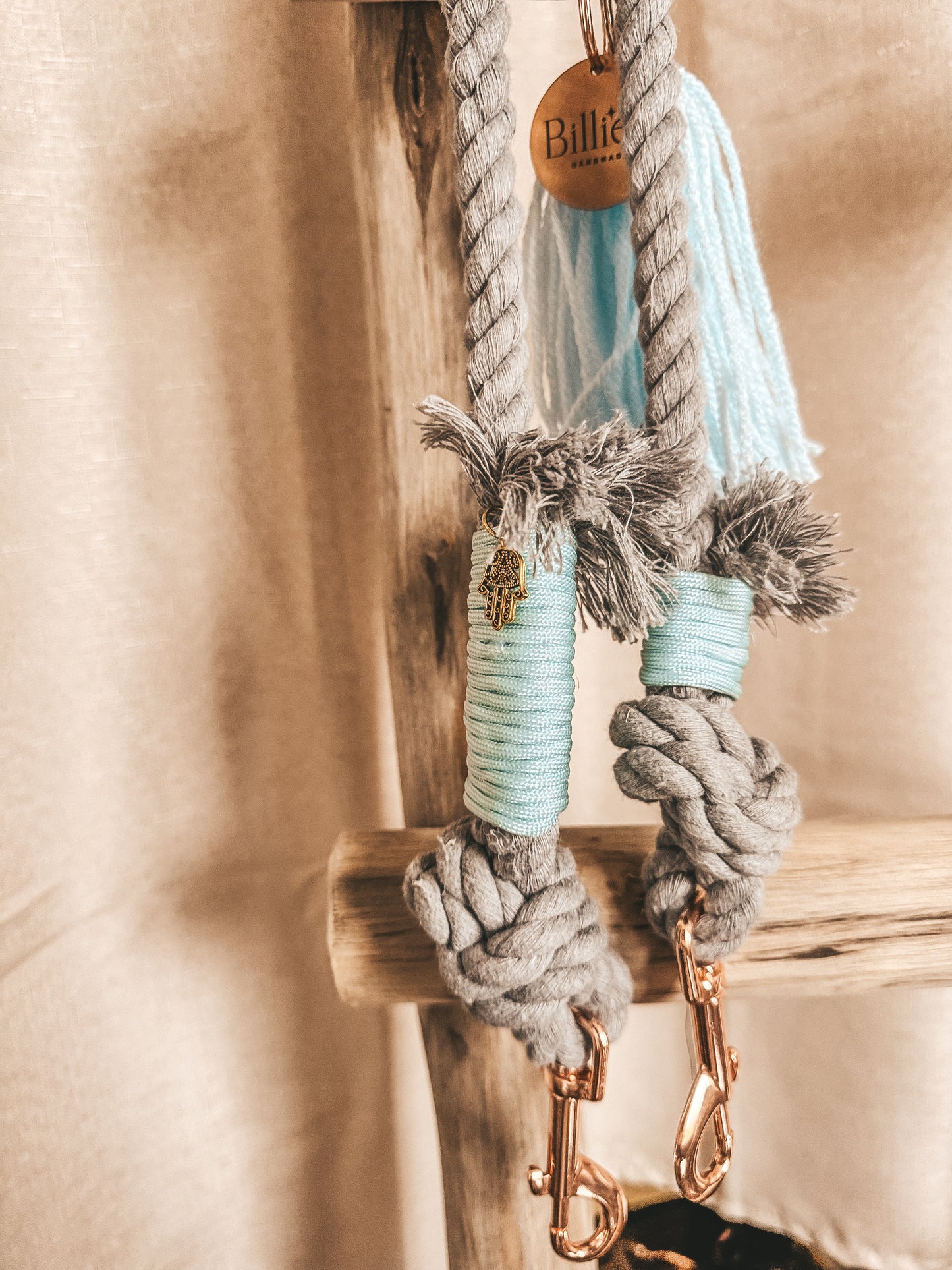 Hand free leash Grey - bleu