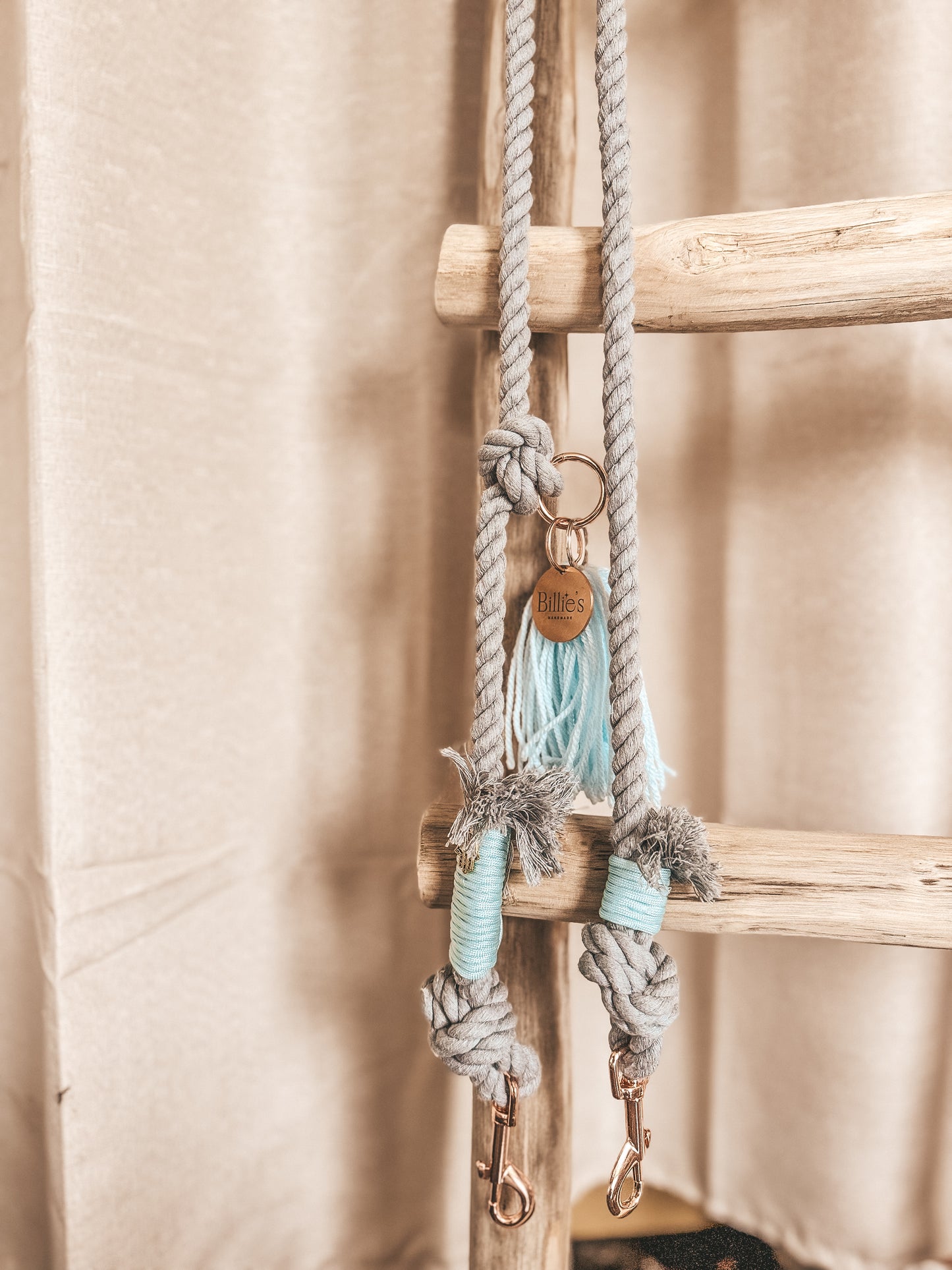 Hand free leash Grey - bleu