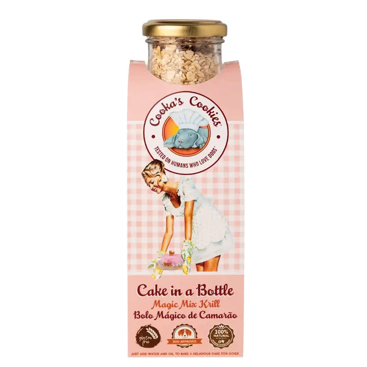 Cake in een Fles - Kip- of Garnalen Cake-Mix voor Honden