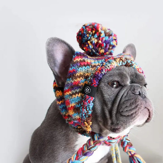 Spark Paws Knit Pom Pom Hondenmuts - Caleidoscoop