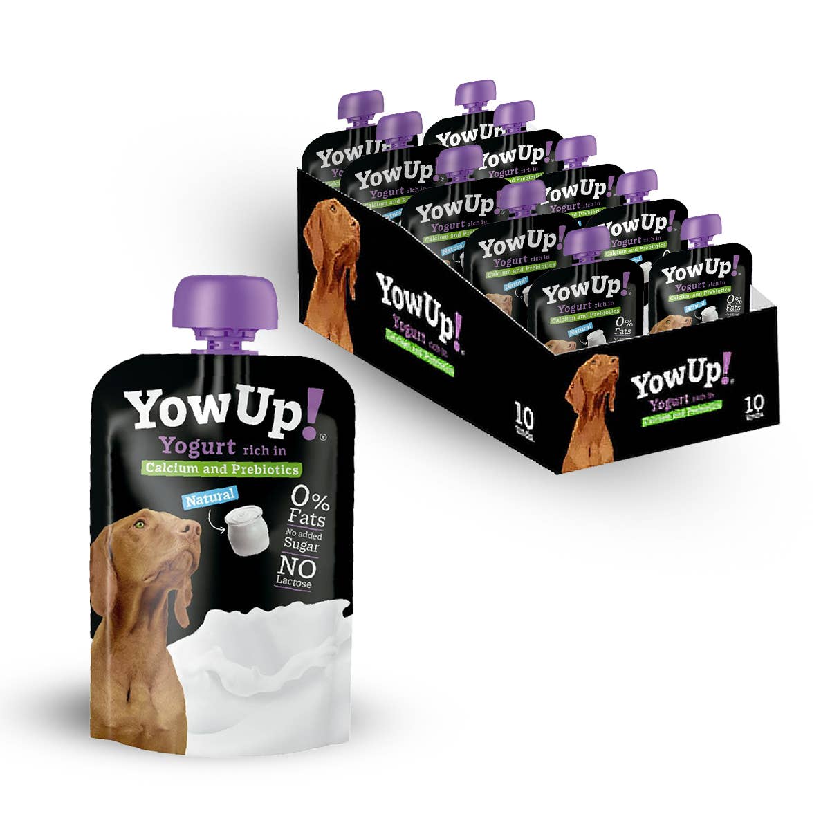 B&W Werbeartikel GmbH - Doggyroller - YowUp natuurlijk yoghurt voor honden (verpakking van 10) - prebiotica