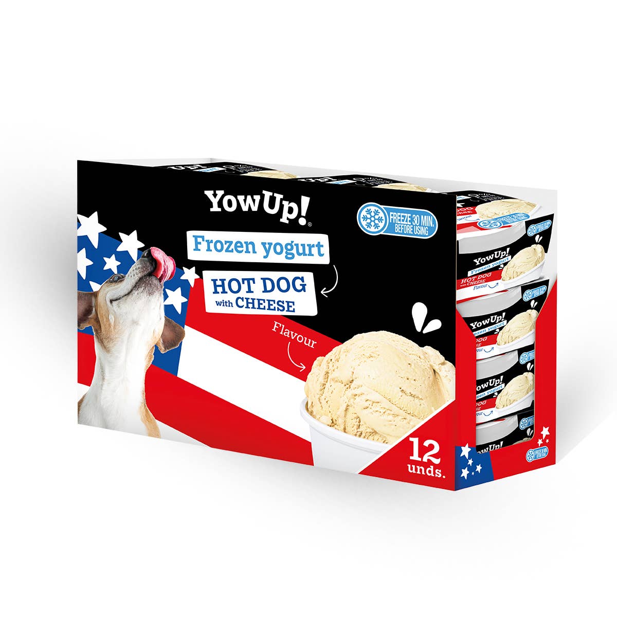 B&W Werbeartikel GmbH - Doggyroller - YowUp ijscrème-yoghurt hotdog-kaas (12 stuks) - 0% vet