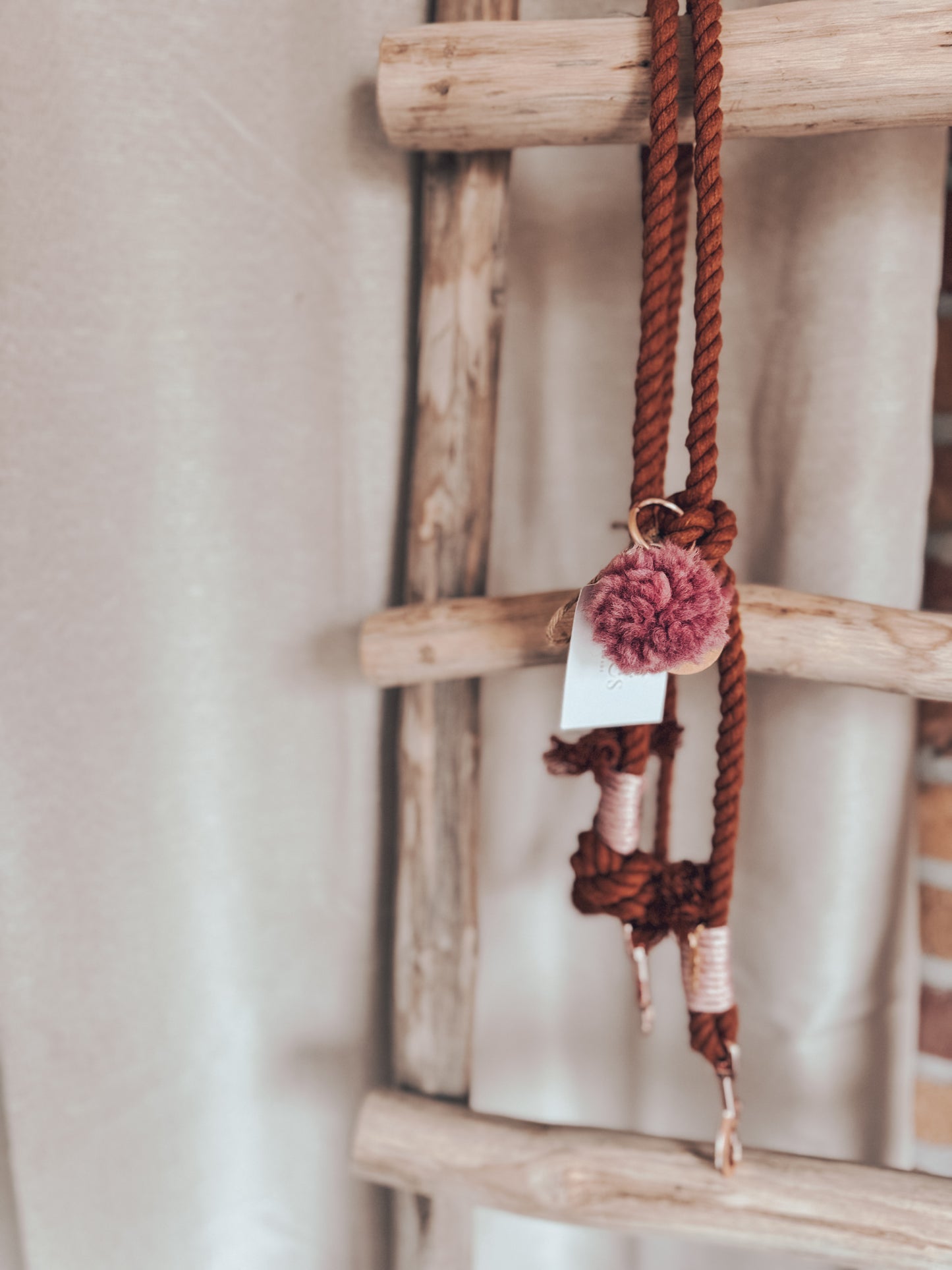 Hand free leash brown - rose