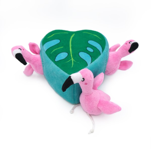 Zippy Burrow – Flamingos in Monstera