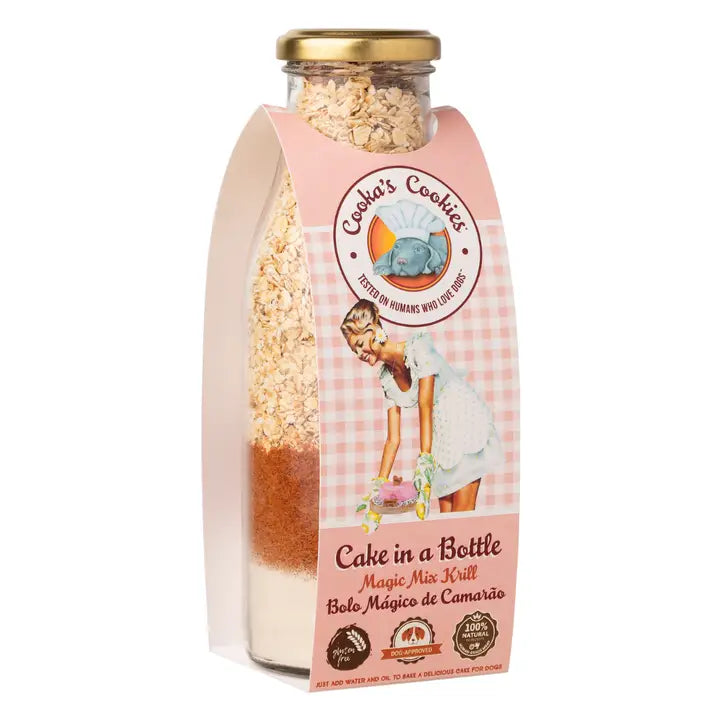 Cake in een Fles - Kip- of Garnalen Cake-Mix voor Honden