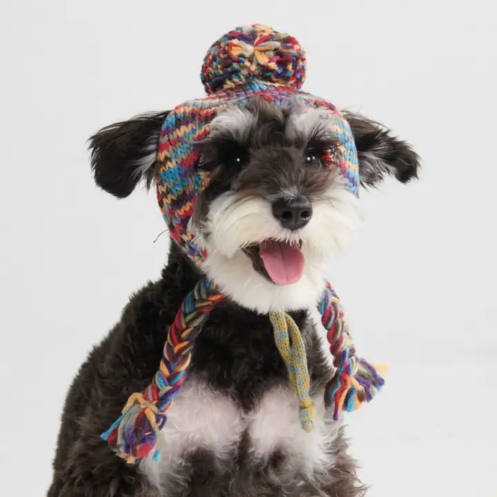 Spark Paws Knit Pom Pom Hondenmuts - Caleidoscoop