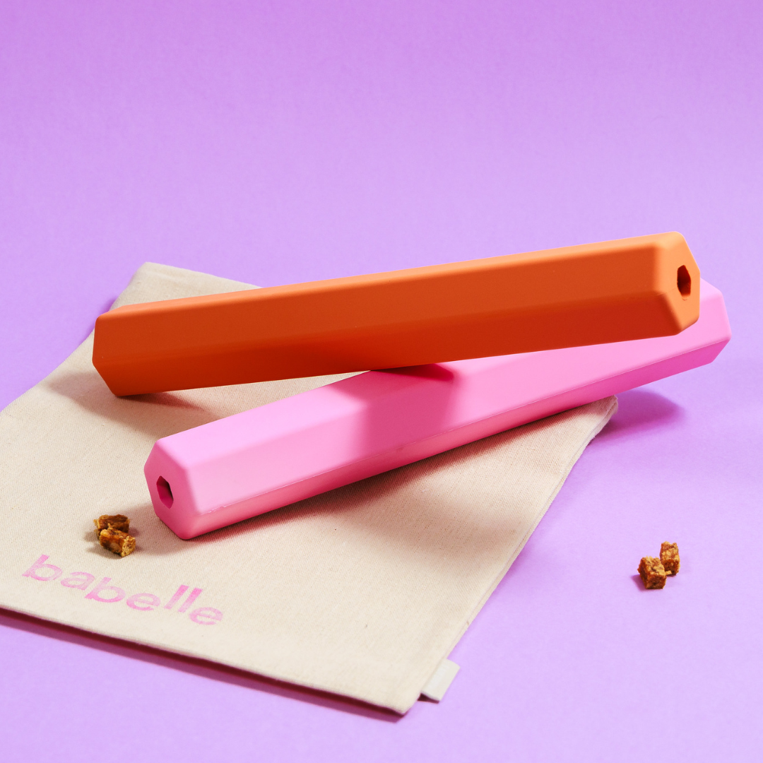 Babelle For Dogs - The Treat Tube - interactief speeltje voor honden - oranje