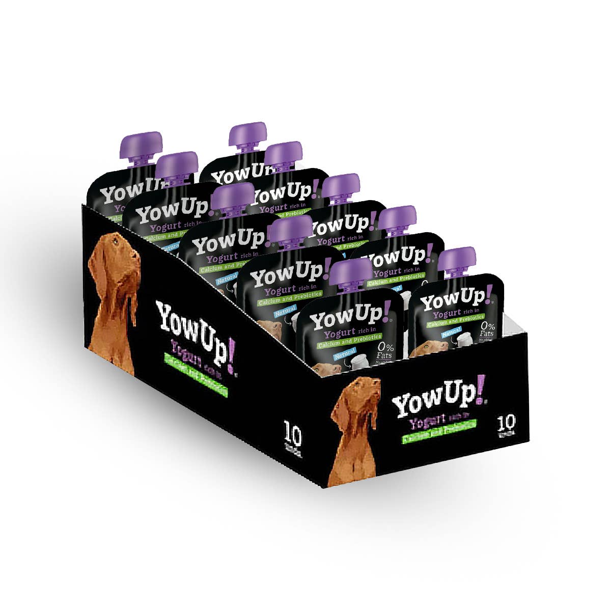 B&W Werbeartikel GmbH - Doggyroller - YowUp natuurlijk yoghurt voor honden (verpakking van 10) - prebiotica